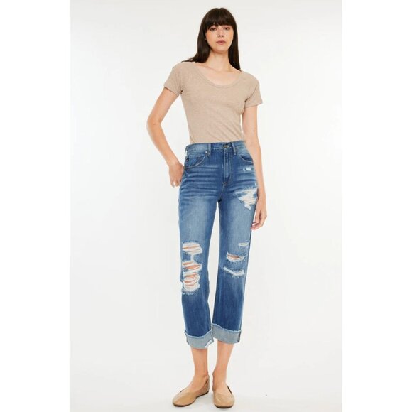 KanCan Eloise High Rise Straight Leg Jeans in Medium Wash - Sz 13/30 - NWT - Picture 1 of 8